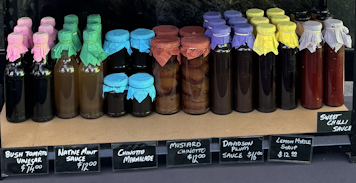 Photo of a line-up of our sauces and condiments